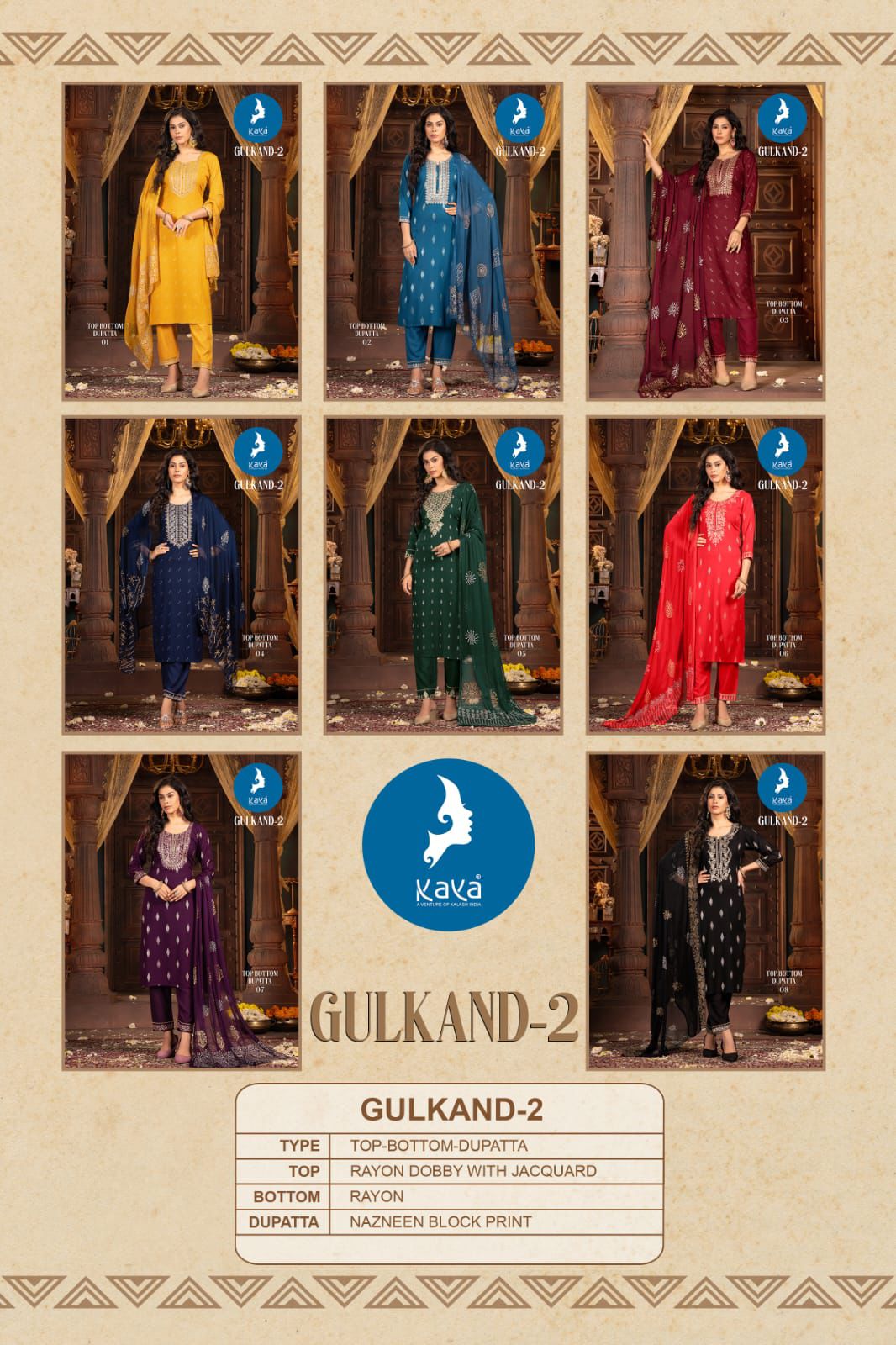 Gulkand 2 By Kaya Rayon Designer Kurti With Bottom Dupatta Wholesale Price In Surat